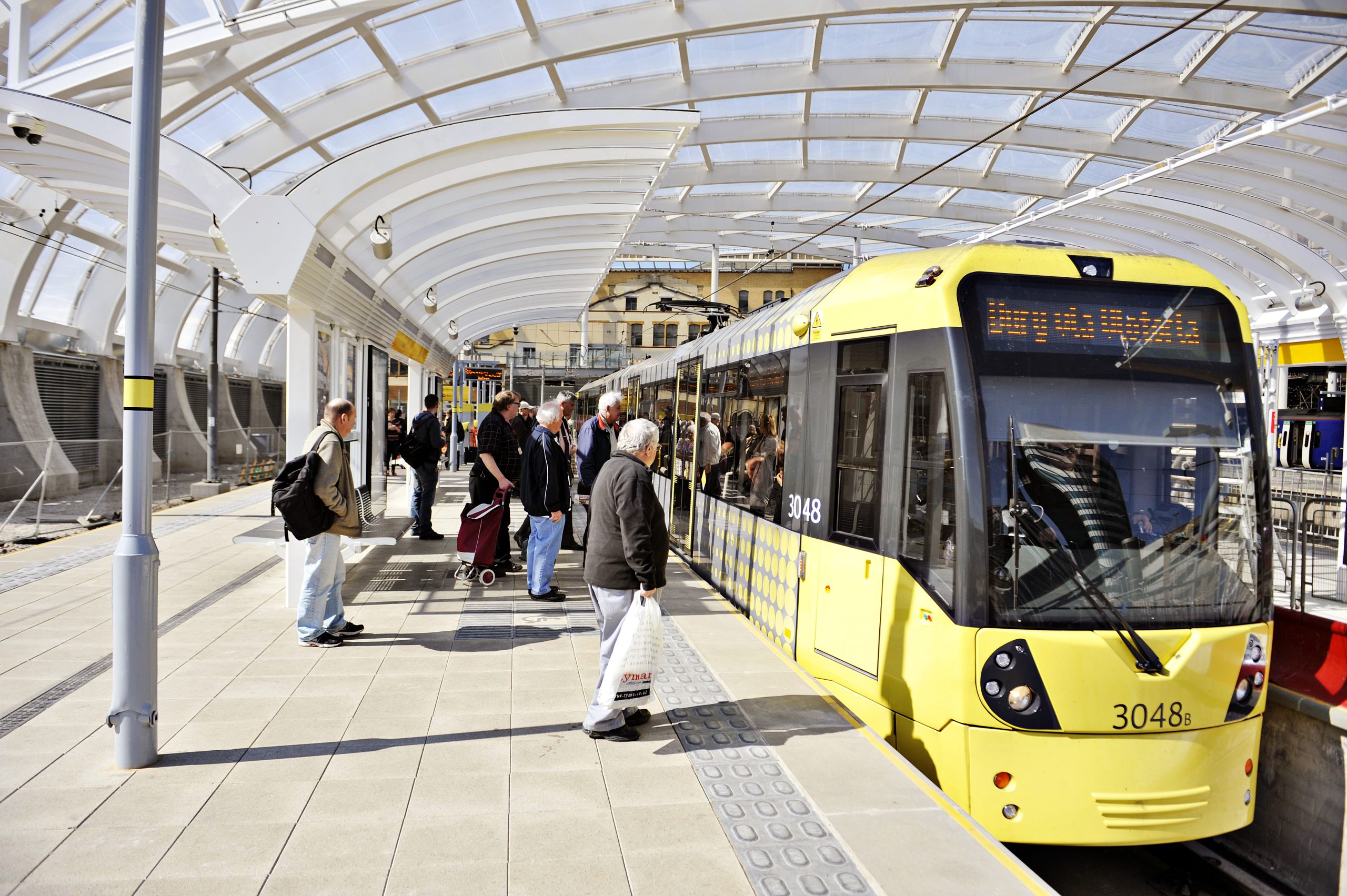 tram tracks in Manchester